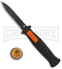 AKC X-treme EVO Black / Orange Slide OTF Automatic Knife - Black Plain -Grindworx AKC X treme EVO OTF Auto Black Orange Slide Black BHQ 114335 jr bottlecap large