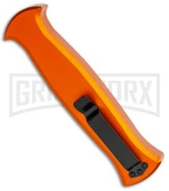 AKC X-treme EVO Orange OTF Automatic Knife - Satin Plain -Grindworx AKC X treme EVO OTF Auto Orange Satin BHQ 114657 jr side large