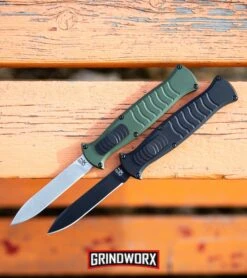 AKC X-treme EVO Black OTF Automatic Knife - Black Plain -Grindworx AKC X treme EVO OTF Automatic Knife Green Satin BHQ 105417 kp orange web large 1