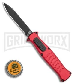 AKC X-treme EVO RB OTF Automatic Knife - Red Black Plain 9 AKC X-treme EVO RB OTF Automatic Knife - Red Black Plain -Grindworx AKC X treme EVO OTF Automatic Knife Red 3.5in Black EVO ROB BHQ 115345 LS Bottlecap large