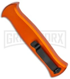 AKC X-treme EVO Orange OTF Automatic Knife - Black Plain -Grindworx AKC X treme Evo Auto Orange Black BHQ 105416 jr side large