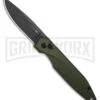 AKC X-treme Dandy Green Aluminum Automatic Knife - Black Stonewash Plain -Grindworx AKC Xtreme Dandy Green Aluminum AK Black SW BHQ 174571 td large