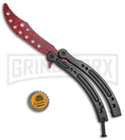 Andux CS Black Balisong Butterfly Trainer - Cracked Red Holes 9 Andux CS Black Balisong Butterfly Trainer - Cracked Red Holes -Grindworx Andux C S Black Balisong Butterfly Trainer Cracked Red Holes A0002975 BP 24576 jr bottlecap large