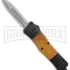 Atomic Defender Medium Black/Sim Wood OTF Auto Knife - Dagger Damascus Plain 1 Atomic Defender Medium Black/Sim Wood OTF Auto Knife - Dagger Damascus Plain -Grindworx Atomic Defender Medium OTF Auto Black Sim Wood Damascus Dagger GX 38986 jr large