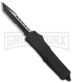 Atomic Lance Tanto Black OTF Automatic Knife - Two Tone Serr