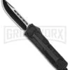 Atomic Medium Defender Drop Point Black OTF Grip Knife - Two Tone Plain 2 Atomic Medium Defender Drop Point Black OTF Grip Knife - Two Tone Plain -Grindworx Atomic Medium Defender Black Grip OTF Auto DP TT GX 35864 jr large