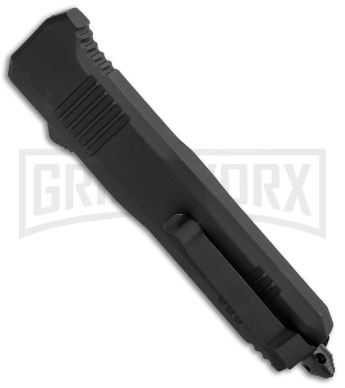 Atomic Shield Large Drop Point Black OTF Automatic Knife - Two Tone Serrated 5 Atomic Shield Large Drop Point Black OTF Automatic Knife - Two Tone Serrated - Image 3