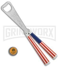 BB Barfly USA Flag Bottle Opener Butterfly Trainer - Satin 4TH18 8 BB Barfly USA Flag Bottle Opener Butterfly Trainer - Satin 4TH18 -Grindworx BB Barfly Bottle Opener Butterfly Trainer USA Flag BHQ 68442 jr bottlecap large