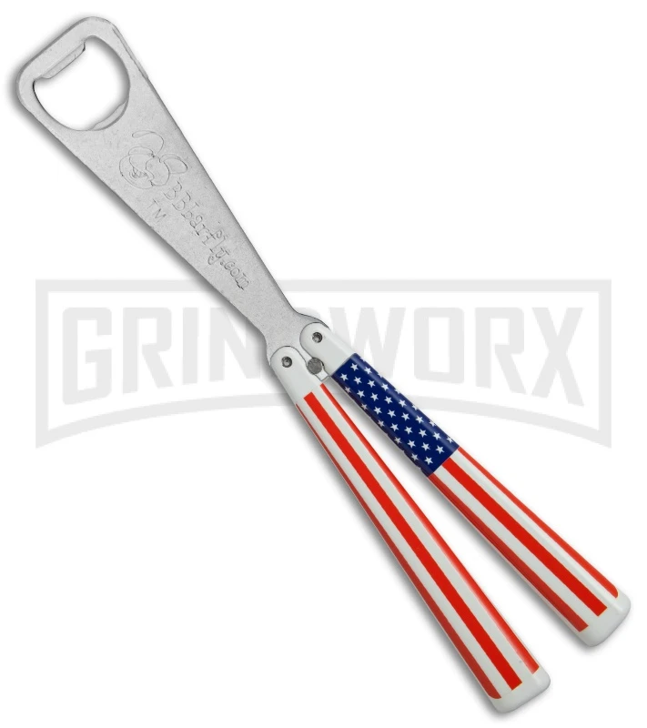 BB Barfly USA Flag Bottle Opener Butterfly Trainer - Satin 4TH18 3 BB Barfly USA Flag Bottle Opener Butterfly Trainer - Satin 4TH18