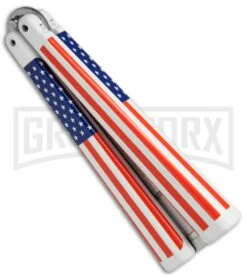 BB Barfly USA Flag Bottle Opener Butterfly Trainer - Satin 4TH18 7 BB Barfly USA Flag Bottle Opener Butterfly Trainer - Satin 4TH18 -Grindworx BB Barfly Bottle Opener Butterfly Trainer USA Flag BHQ 68442 jr side large