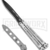 Bear OPS Bear Song IV Silver Balisong Butterfly Knife W/Trainer - Black Plain 2 Bear OPS Bear Song IV Silver Balisong Butterfly Knife W/Trainer - Black Plain -Grindworx Bear Ops Bear Song IV Aluminum trainer black BHQ 74868 er large