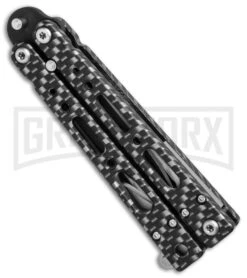 Bear OPS Bear Song IV Sim. Carbon Fiber Small Butterfly Knife - Black Plain 8 Bear OPS Bear Song IV Sim. Carbon Fiber Small Butterfly Knife - Black Plain -Grindworx Bear Ops Bear Song IV small sim carbon fiber black BHQ 75950 er spine large