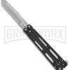 Bear OPS Bear-Song IV Black Tanto Butterfly Knife - Bead Blast Plain