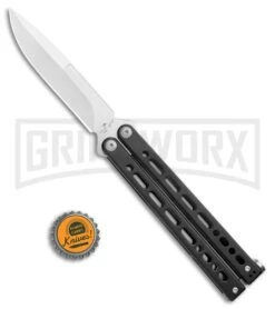 Bear Ops Bear Song VIII Black Butterfly Knife - Bayonet Satin Plain -Grindworx Bear Ops Bear Song VIII Butterfly Bayo Black Satin B 820 SSBK S BHQ 107304 jr bottlecap large