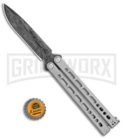 Bear Ops Bear Song VIII Gray Butterfly Knife - Bayonet Damascus Plain 9 Bear Ops Bear Song VIII Gray Butterfly Knife - Bayonet Damascus Plain -Grindworx Bear Ops Bear Song VIII Butterfly Black Damascus BHQ 114827 jr bottlecap large