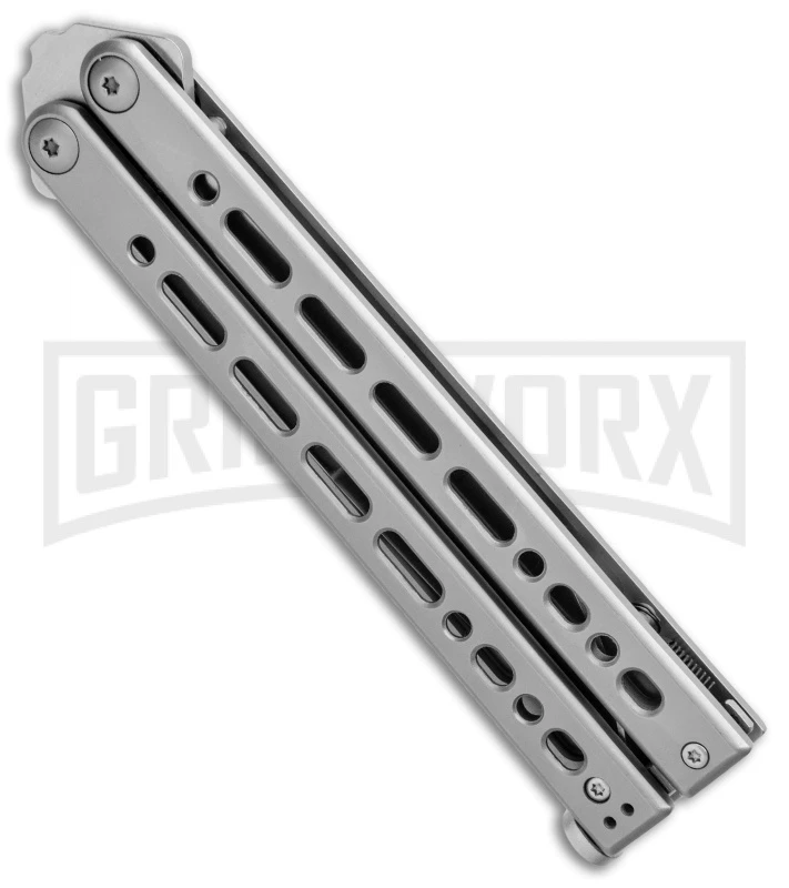 Bear Ops Bear Song VIII Gray Butterfly Knife - Clip Point Satin Plain 4 Bear Ops Bear Song VIII Gray Butterfly Knife - Clip Point Satin Plain - Image 2