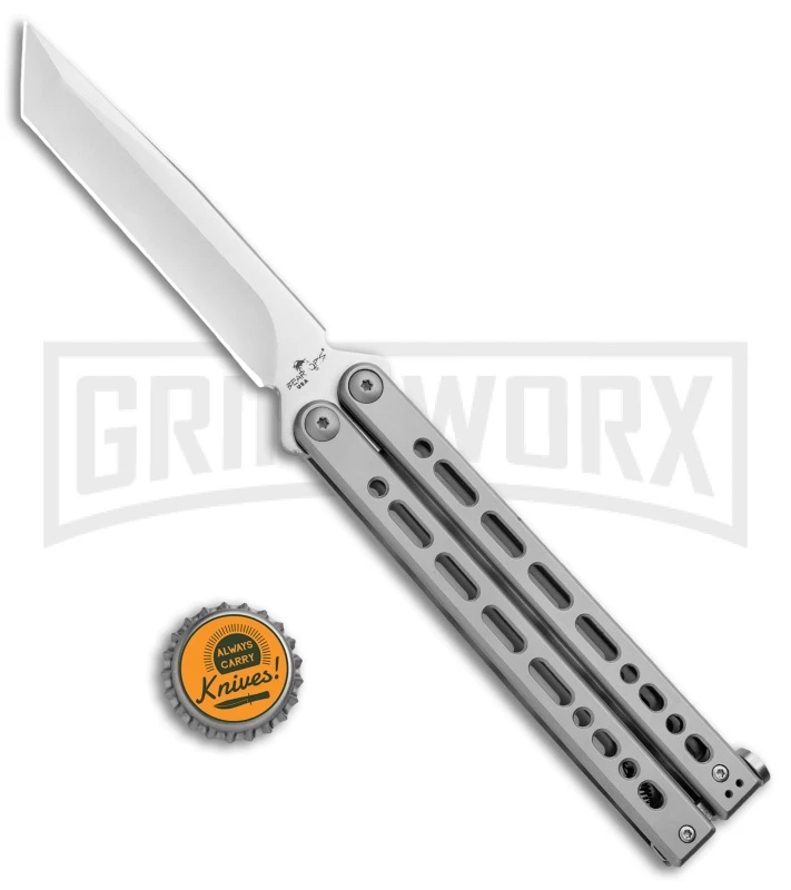 Bear Ops Bear Song VIII Gray Butterfly Knife - Tanto Satin Plain 6 Bear Ops Bear Song VIII Gray Butterfly Knife - Tanto Satin Plain - Image 4