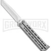 Bear Ops Bear Song VIII Gray Butterfly Knife - Tanto Satin Plain