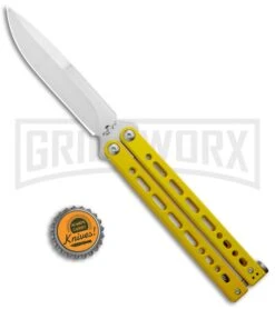 Bear Ops Bear Song VIII Yellow Butterfly Knife - Bayonet Satin Plain 9 Bear Ops Bear Song VIII Yellow Butterfly Knife - Bayonet Satin Plain -Grindworx Bear Ops Bear Song VIII Butterfly Yellow CP Satin B 820 SSYW S BHQ 124145 jr bottlecap large