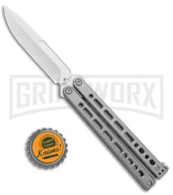 Bear Ops Bear Song VIII Small Gray Butterfly Knife - Bayonet Satin Plain 9 Bear Ops Bear Song VIII Small Gray Butterfly Knife - Bayonet Satin Plain -Grindworx Bear Ops Bear Song VIII Small Butterfly Gray Satin Bayo BHQ 145125 jr bottlecap large