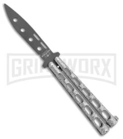 Bear & Son 115TR Large Silver Vein Butterfly Knife Trainer - Black