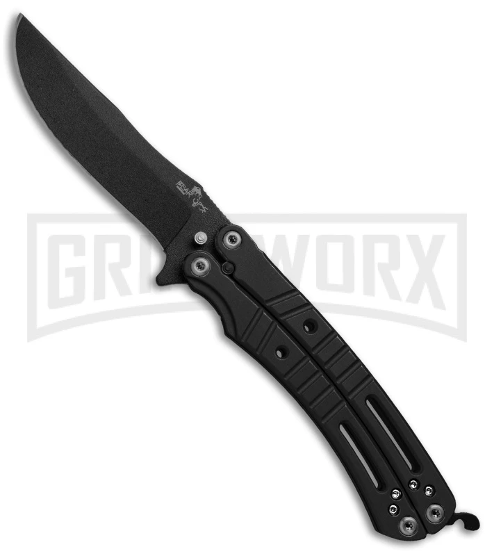 Bear OPS Bear-Song VI Black Butterfly Knife - Black Plain 3 Bear OPS Bear-Song VI Black Butterfly Knife - Black Plain