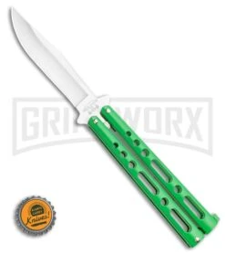 Bear & Son Knives Green Large 117 Balisong Butterfly Knife - Satin Plain 9 Bear & Son Knives Green Large 117 Balisong Butterfly Knife - Satin Plain -Grindworx Bear Son Butterfly Green 117GR BHQ 114199 LS Bottlecappng large