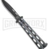 Bear & Son 115GX Galaxy Butterfly Knife - Black Plain 2 Bear & Son 115GX Galaxy Butterfly Knife - Black Plain -Grindworx Bear and Son Large Butterfly Galaxy Black BHQ 141493 jr large