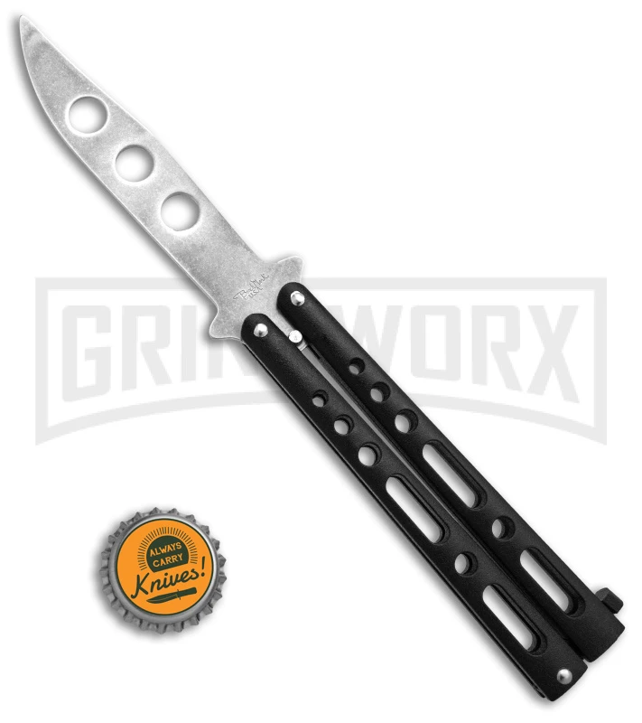 Benchmark Black Butterfly Trainer Knife - Stonewash Dull 6 Benchmark Black Butterfly Trainer Knife - Stonewash Dull - Image 4