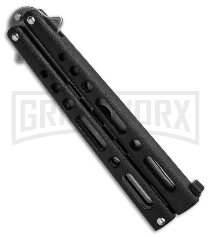 Benchmark Black Butterfly Trainer Knife - Stonewash Dull 4 Benchmark Black Butterfly Trainer Knife - Stonewash Dull - Image 2