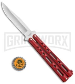 Benchmark BM009 Red Balisong Butterfly Knife - Satin Plain 9 Benchmark BM009 Red Balisong Butterfly Knife - Satin Plain -Grindworx Benchmark Red Buttefly Knife Satin BM009 BHQ 74287 jr bottlecap large