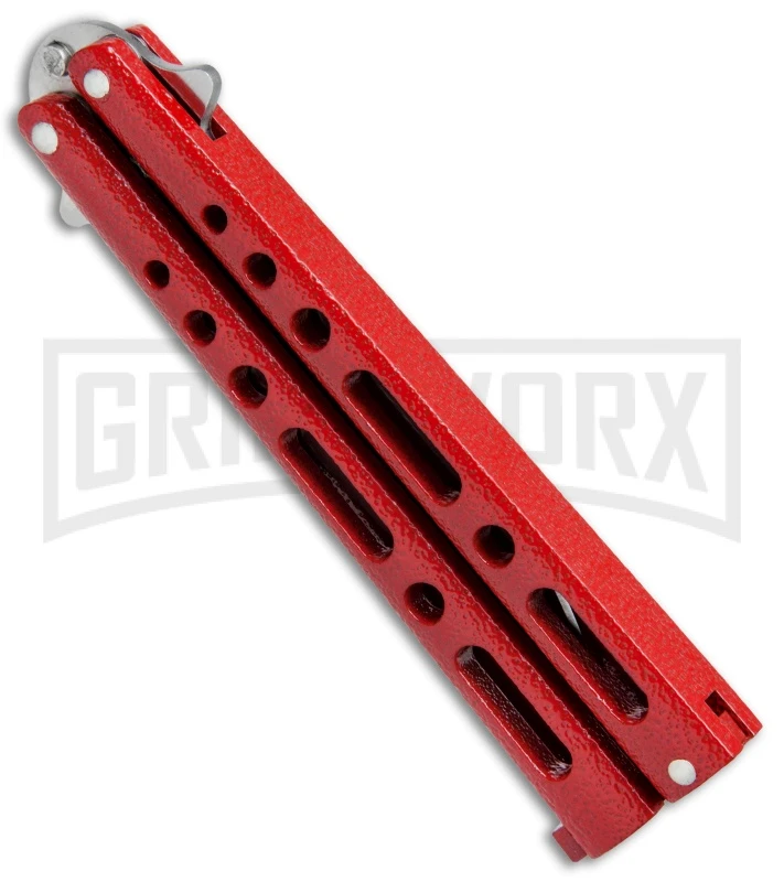 Benchmark BM009 Red Balisong Butterfly Knife - Satin Plain 5 Benchmark BM009 Red Balisong Butterfly Knife - Satin Plain - Image 3