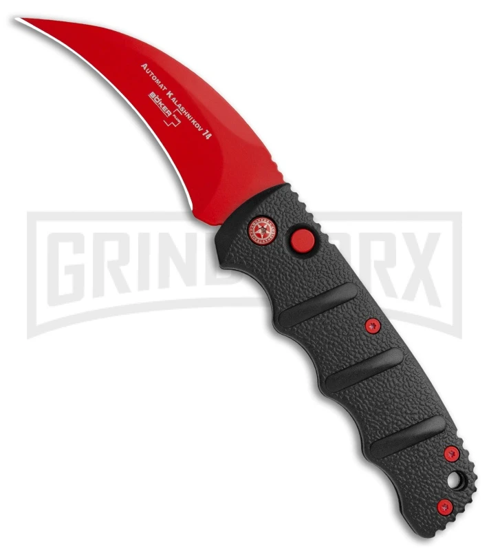 Boker Kalashnikov Black WidowAutomatic Knife - Hawkbill Red Plain 3 Boker Kalashnikov Black WidowAutomatic Knife - Hawkbill Red Plain