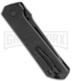 Boker Kihon Black Automatic Knife - Black Plain -Grindworx Boker Burnley Kihon DP Auto Black BHQ 101390 jr side large