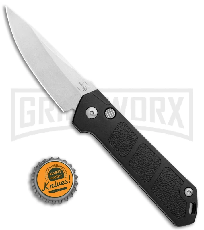 Boker Kihon Black Automatic Knife - Stonewash Plain 6 Boker Kihon Black Automatic Knife - Stonewash Plain - Image 4