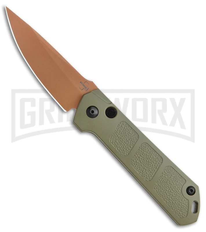 Boker Kihon OD Green Automatic Knife - Copper Plain 3 Boker Kihon OD Green Automatic Knife - Copper Plain