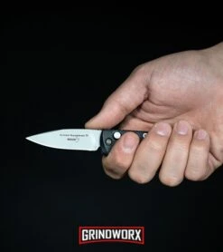 Boker Mini Kalashnikov Black Automatic Knife - Tanto Black Serr 11 Boker Mini Kalashnikov Black Automatic Knife - Tanto Black Serr -Grindworx Boker Mini Kalashnikov Automatic Knife Black Bead Blast 01KALS73 BHQ 10758 kp in hand web large 3