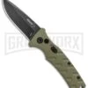 Boker Mini Strike Automatic Knife OD Green - Drop Point Black SW Plain 1 Boker Mini Strike Automatic Knife OD Green - Drop Point Black SW Plain -Grindworx Boker Mini Strike Auto OD Green Smokewash 01BO437NSOI BHQ 99630 jr large