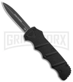 Boker Kalashnikov Black Aluminum OTF Automatic Knife - Dagger Black SW Plain