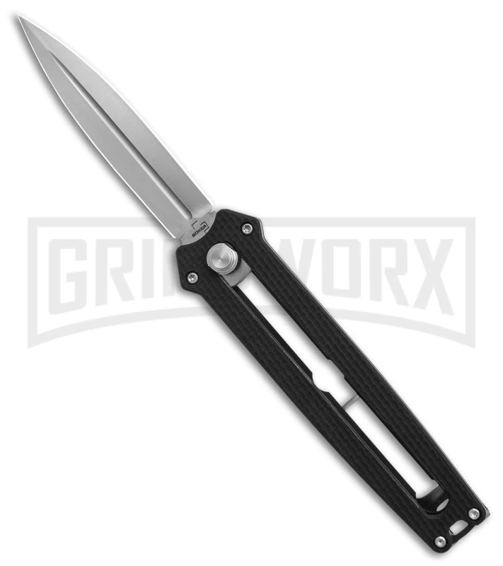 Boker Plus Slike Black OTF Manual Dagger Knife - Stonewash Plain 3 Boker Plus Slike Black OTF Manual Dagger Knife - Stonewash Plain
