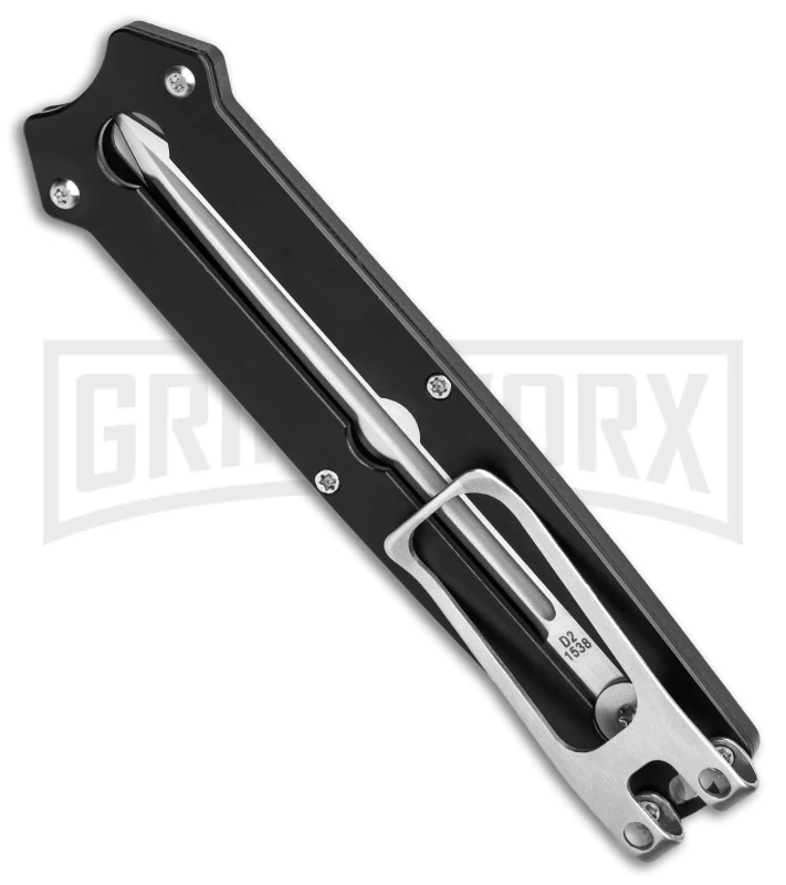 Boker Plus Slike Black OTF Manual Dagger Knife - Stonewash Plain 5 Boker Plus Slike Black OTF Manual Dagger Knife - Stonewash Plain - Image 3