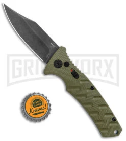 Boker Plus Strike OD Green Automatic Knife - Bowie Black Stonewash Plain 9 Boker Plus Strike OD Green Automatic Knife - Bowie Black Stonewash Plain -Grindworx Boker Plus Strike Bowie Auto OD Green Black Wash BHQ 125301 jr bottlecap large