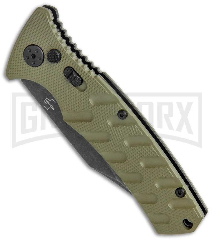 Boker Plus Strike OD Green Automatic Knife - Bowie Black Stonewash Plain 4 Boker Plus Strike OD Green Automatic Knife - Bowie Black Stonewash Plain - Image 2