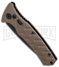 Boker Plus Strike Coyote Brown Automatic Knife - Tanto Black SW Serr 13 Boker Plus Strike Coyote Brown Automatic Knife - Tanto Black SW Serr -Grindworx Boker Plus Strike Tanto Coyote Brown black sw serr BHQ 67885 er spine large
