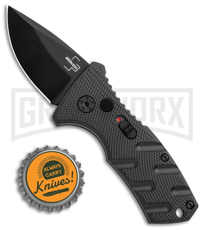 Boker Stubby Strike Black Automatic Knife CA Legal - Black 6 Boker Stubby Strike Black Automatic Knife CA Legal - Black - Image 4
