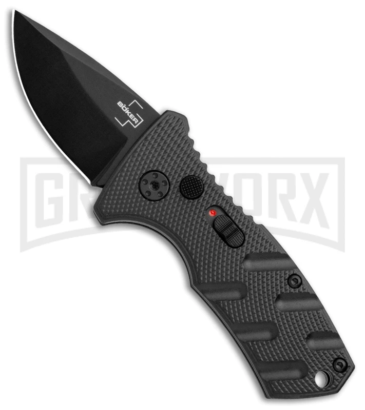Boker Stubby Strike Black Automatic Knife CA Legal - Black 3 Boker Stubby Strike Black Automatic Knife CA Legal - Black
