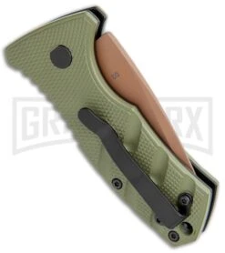 Boker Stubby Strike Automatic Knife - Desert Warrior 8 Boker Stubby Strike Automatic Knife - Desert Warrior -Grindworx Boker Stubby Strike CA Legal Auto OD Green Copper 01BO443NSOI BHQ 99649 jr side large