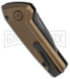 Buck Knives Buck Deploy Bronze Mini Automatic Knife - Gray Plain 8 Buck Knives Buck Deploy Bronze Mini Automatic Knife - Gray Plain -Grindworx Buck Deploy Mini Auto Burnt Bronze Gray 0839BRS1 BHQ 146022 jr side large