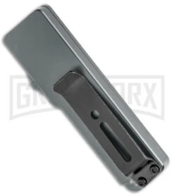 Chud Gray OTF Automatic Knife - Stonewash Tanto Plain -Grindworx Chud Mini Gray OTF Auto Pocket Clip BB Tanto GX 38552 jr side large