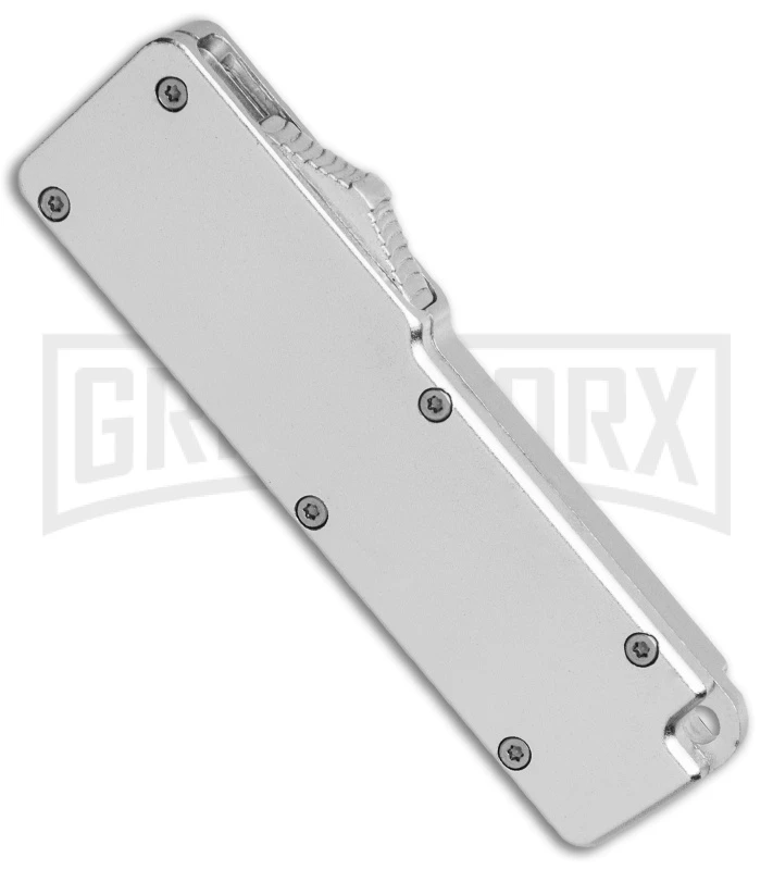 Chud Silver OTF Automatic Knife - Satin Tanto Plain 4 Chud Silver OTF Automatic Knife - Satin Tanto Plain - Image 2